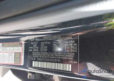 2022 Hyundai Tucson Sel z USA, uszkodzony, nr VIN 5NMJF3AE6NH018945